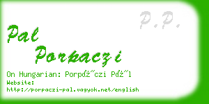 pal porpaczi business card